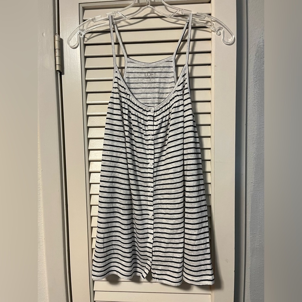 Loft white/Blk tank top